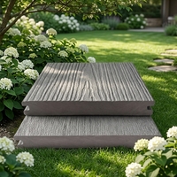 Plancher en WPC co-extrudé massif, grain de bois 3D profondement embossé, imperméable, écologique, antidérapant, anti-UV, composite pour extérieur