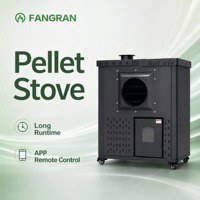 Fangran 500F - Chimenea de Pellets con Panel Táctil WiFi, Depósito de 60 kg, Independiente, Moderna, de Alta Eficiencia, Silenciosa para Interiores, OEM ODM