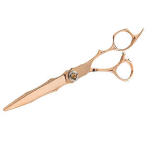 Ciseaux de coiffure professionnels CNC Premium Rose Gold, acier japonais VG10 Cobalt, manche en acier. - Product Image 1