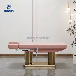 Cama Facial Eléctrica de Lujo con 4 Motores, Base Dorada, Silla de Examen Médico Estética Personalizada, Silla de Tratamiento de Spa para Salón de Belleza - Product Image 1