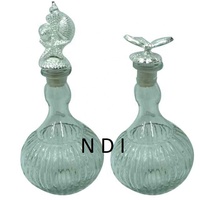 Flacons de parfum en verre transparent décoratifs faits à la main, style royal, design artisanal, flacon de parfum en verre personnalisé, article d'utilisation
