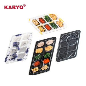 KARYO Contenedor de Sushi para Llevar de Plástico PS de Grado Alimenticio con 8 Compartimentos, Caja Bento de 8 Compartimentos para Sashimi, Plato para Fiestas - Product Image 5
