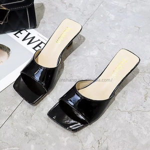 Sandalias de Tacón Medio Nuevas de Verano 35-40 para Mujer, con Punta Cuadrada Abierta, Tacones Altos, Tipo Zapatilla - Product Image 5