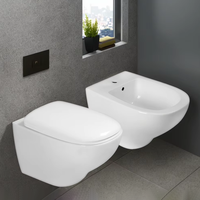 Ensemble d'appareils sanitaires de style européen Commode murale en céramique Toilette et bidet Salle de bain Tornado Ensemble de toilette suspendu au mur