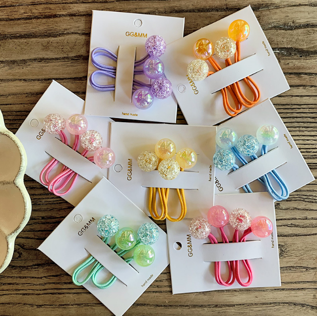 С блестками, Бальные сладкий цвет резинки для прически "конский хвост" для девочек резинки для волос