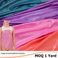 Tissu Spandex Holographique Argenté Irisé Extensible dans les 4 Sens Multicolore pour Justaucorps de Gymnastique, Jupes de Danse et Tissus de Lingerie