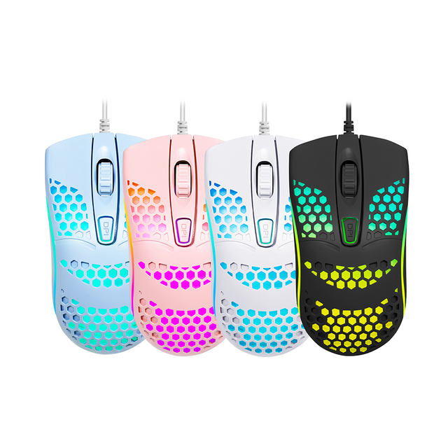 Factory RGB Gaming Wired Mouse 4D Hollow Design Wired Gaming Mouse Leather Roller 7200 DPI LED Wired Gamer Mouse for Computer