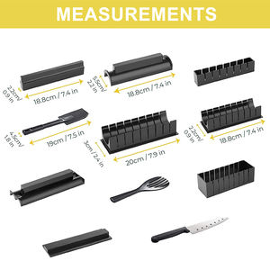 <span class=keywords><strong>Kit</strong></span> de fabrication de sushis DIY le plus vendu sur Amaozn, ensemble de 11 pièces avec 4 formes de moules en bois, tutoriels étape par étape pour débutants - Product Image 3