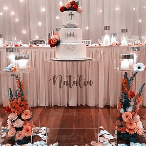 Nhà Máy Bán Buôn 4Mm Dày Rõ Ràng Acrylic Wedding Hiển Thị Tổ Chức Sự Kiện Đứng Vuông Chân Bệ - Product Image 3