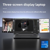 Dreifach-Bildschirm Core I5-12450H Business-Office Faltbares Notebook mit Integrierter Grafik SSD-Speicher für Börsenhandel und Programmierung