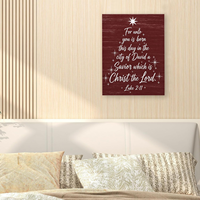 Tableau sur toile imprimé avec le verset biblique Léon 2,11, thème Arbre de Noël, Art mural religieux pour décoration de ferme et d'église