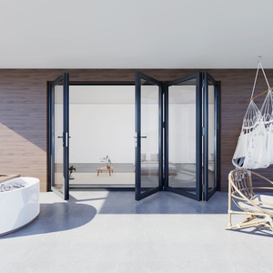 DEEZON Exterior a prueba de huracanes Bi puerta plegable acordeón puerta plegable de vidrio puertas plegables de aluminio para Patio - Product Image 5