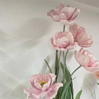 E-007 Luxus Hochzeits dekor Washi Papier Rose Mohn chinesisches Papier Riesen blume für Decken wand führende Straßen dekoration
