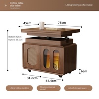 Table basse moderne en bois massif, pliable et relevable, mobilier de salon, petite table d'appoint pour canapé, table d'angle moderne