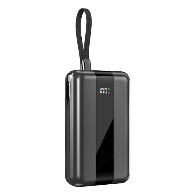 45W Fast Charging Large Capacity 20000 MAh Plastic Power Bank Two Cables Built-in Rechargeable Laptops Tablets Mobile Power