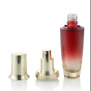 Or de luxe cosmétique emballage 30ml 50ml 100ml lotion sérum pompe gradient couleur bouteille en verre avec couvercle en or gros - Product Image 3