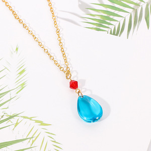 Moda trendy baby girl boy cosplay Japan drop shape diamond howls moving castle earring necklace - Product Image 1