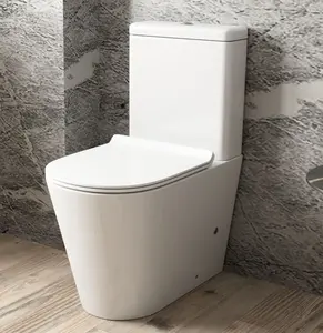 2024 Nieuwe Ontwerp Gemakkelijk Schoon Te Maken Keramisch Sanitair Tweedelig Keramisch Toilet Randloos P Trap Toilet