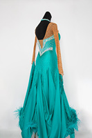 Robe de danse de salon professionnelle en strass, robe de concours moulante pour femme
