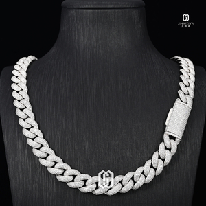 Chaîne cubaine Miami en moissanite pour homme, 13 mm, style hip-hop, testée, diamant VVS, 4 rangs, laiton massif, entièrement sertie de pierres, bling-bling - Product Image 5