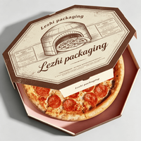 Boîte à pizza octogonale unique, structure rigide, contrôle de l'humidité, 12-16 pouces, emballage de livraison, logo personnalisé, certifiée FSC