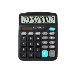 Калькулятор на солнечной батарее с 12 цифрами, простой калькулятор для школы и офиса, с индивидуальным принтом логотипа, по низкой цене