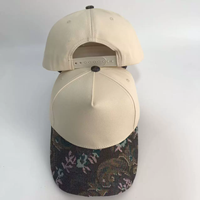 Casquette de baseball vintage à 5 panneaux, imprimé floral, bicolore, réglable, unisexe, pour l'extérieur, avec logo personnalisé