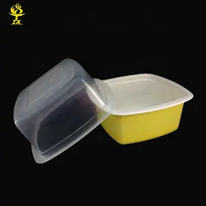 Çin yemeği ambalaj kutusu tek kullanımlık şeffaf plastik kap kapaklı
