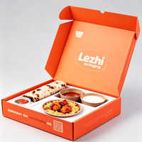 Caja Desechable para Biryani con Compartimentos, de Papel Kraft, para Nasi, Pollo Frito, Frutas, Ensaladas, Bocadillos, Arroz Frito, Envase para Bento