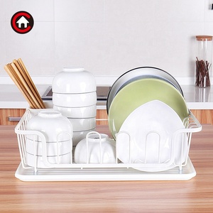 Estante para platos de cocina, soporte para utensilios, estante para secar platos para mostrador de cocina, escurridor de platos antioxidante con tabla de drenaje de plástico - Product Image 3