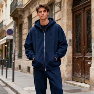 TKAN364ฮู้ดดี้มีซิปสำหรับผู้ชายผ้าฝ้าย100% เทอร์รี่กำหนดได้เองในฤดูหนาว - Product Image 1