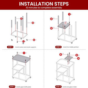 Transparante Lucite Barwagen Ecologisch Licht Luxe Op Maat Gemaakt Acryl Serveerwagen voor Huis Hotel - Product Image 6