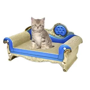 Wholesale Pet Products Cat Accessories Scratcher House Cat Sofa Corrugated Paper Scratching Post Cardboard Beds