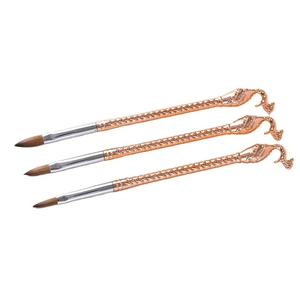 Ensemble de pinceaux de luxe pour nail art en nylon avec manche métallique, pinceaux liner extra fins pour la peinture de détails personnalisés à usage professionnel - Product Image 2