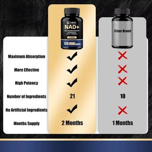 Capsules NAD+ à étiquette privée OEM, complément anti-âge, stimule l'énergie et la santé cellulaire, capsules NAD+ en gomme - Product Image 3
