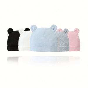 Gorro de Algodón de Doble Capa de Color Sólido para Bebés, Gorro de Recién Nacido para Niños de 0 a 1 Año - Product Image 1