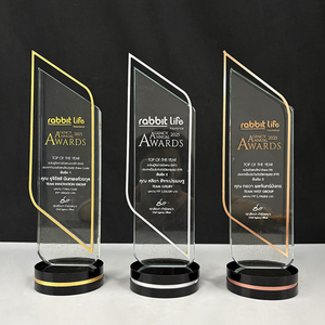 Custom <strong>Engraved</strong> Gold Silver Copper Plate Crystal Trophy Glass Award Crystal Trophy <strong>Plaque</strong> - Product Image 1