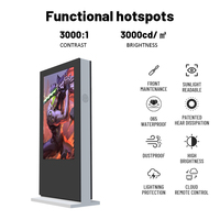 65 İnç IP65 Su Geçirmez Güneş Işığında Okunabilir Ayaklı Reklam Ekranı LED Ekran, Asansör ve Perakende Sektöründe Dış Mekan Kullanımı İçin