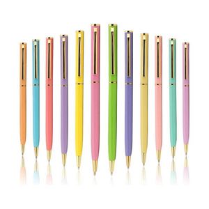 Stylo à bille de luxe en métal torsadé, pointe moyenne 1,0 mm, personnalisé pour l'écriture, cadeau pour hommes d'affaires - Product Image 1