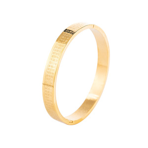 Pulsera de Acero de Titanio Chapada en Oro con Símbolo de Swastika, Joyería Religiosa Budista, Brazalete Redondo para Mujeres y Hombres, Accesorio de Moda - Product Image 5