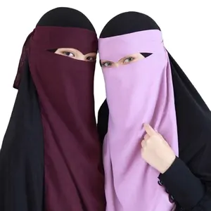 وشاح عالي الجودة للنساء المسلمات وشاح جيد التهوية طبقة واحدة نيدا الحجاب قناع الصلاة النساء جلباب النقاب