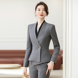 고급 전문 여성 정장 블레이저 포멀 의류 영업부 호텔 프론트 데스크 매니저 승무원 우아한 - Product Image 2