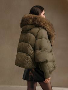 <span class=keywords><strong>Giacca</strong></span> Invernale Imbottita da <span class=keywords><strong>Donna</strong></span> con Cappuccio Spesso, Collo in Pelliccia <span class=keywords><strong>Oversize</strong></span> e Polsini a Costine - Product Image 2