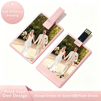 Clés USB personnalisées en gros, imprimées sur mesure, 4 Go-64 Go, USB 2.0 avec garantie de 2 ans, pour mariage, design style carte personnalisée