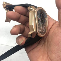 Boîtier en acier inoxydable montres squelette étanches mode de luxe Tourbillon montres mécaniques