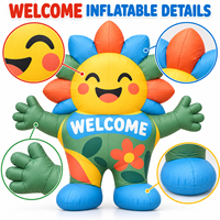 Mascotte gonflable géante en forme de tournesol, personnage gonflable coloré en forme de fleur pour la foire de printemps, l'ouverture des écoles et comme accessoire photo pour les bourses