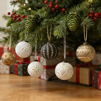 Ensemble de boules de Noël américaines modernes de 8 cm, or et argent, ornement de luxe rétro pour arbre de Noël, fête du Nouvel An