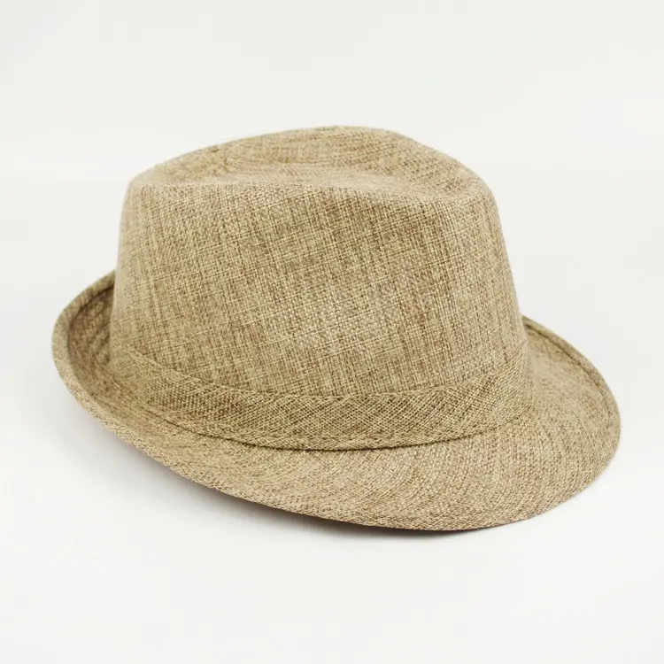 Trendy Beach Sun Straw Jazz Hat Cowboy Fedora Gangster Cap Chapeau de paille pour femmes hommes