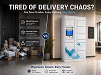 Casier à colis intelligent avec serrure électronique et écran, boîte de livraison modulaire pour usage résidentiel et commercial - Étanche et résistant à la rouille