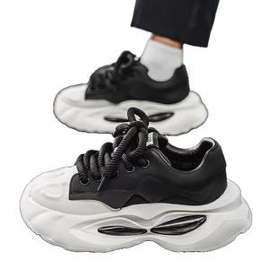 Chaussures décontractées tendance légères à lacets pour hommes, baskets de sport à semelle épaisse multicolores, antidérapantes, style chunky, directement de l'usine - Product Image 1